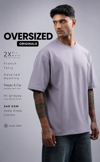 Oversized Tee Lilac Grey