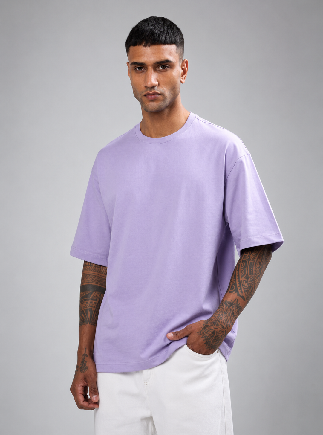 Oversized Tee Lilac Grey