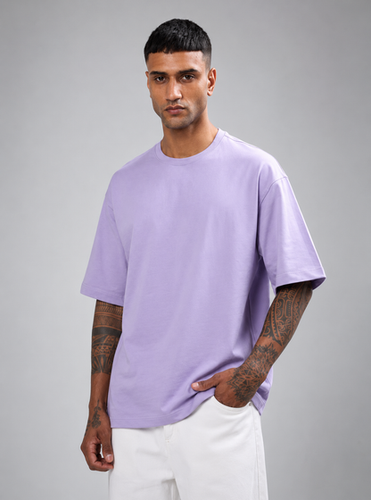 Oversized Tee Lilac Grey