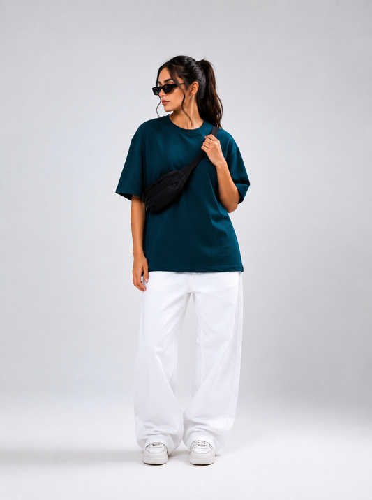 Oversized Tee Petrol For Women
