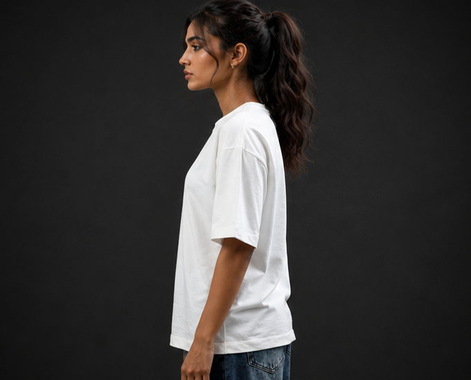 Oversized Tee White For Women