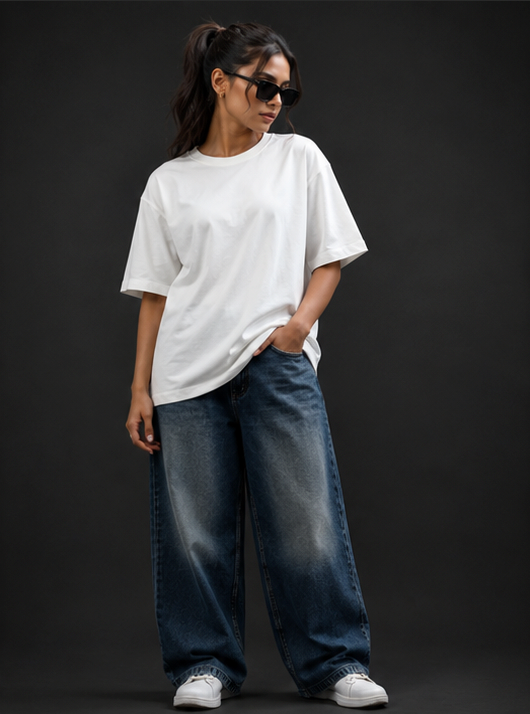 Oversized Tee White For Women