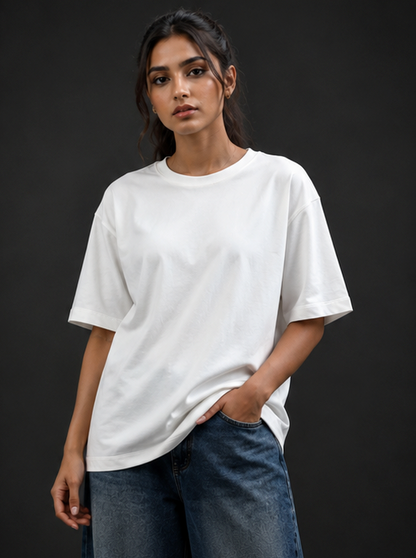 Oversized Tee White For Women