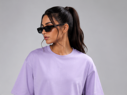 Oversized Tee Lilac Grey For Women