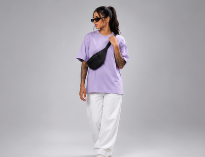 Oversized Tee Lilac Grey For Women