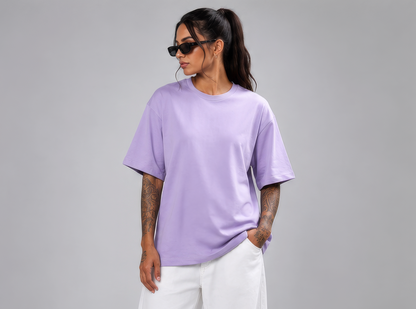 Oversized Tee Lilac Grey For Women
