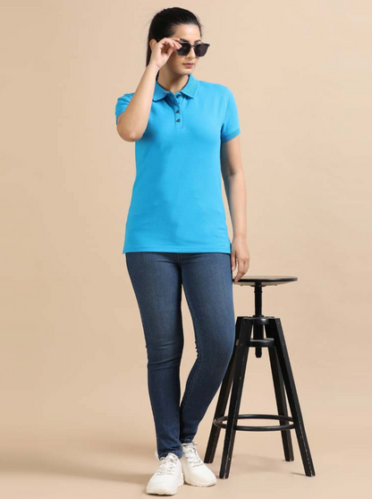 Premium Polos Aqua Blue